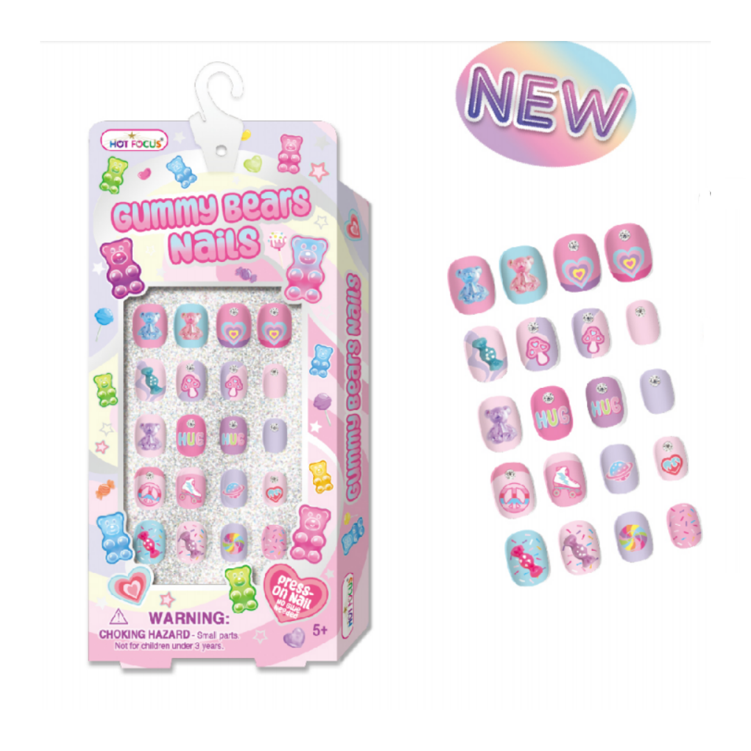 Hot Focus Gummy Bear 3D Press On Nails
