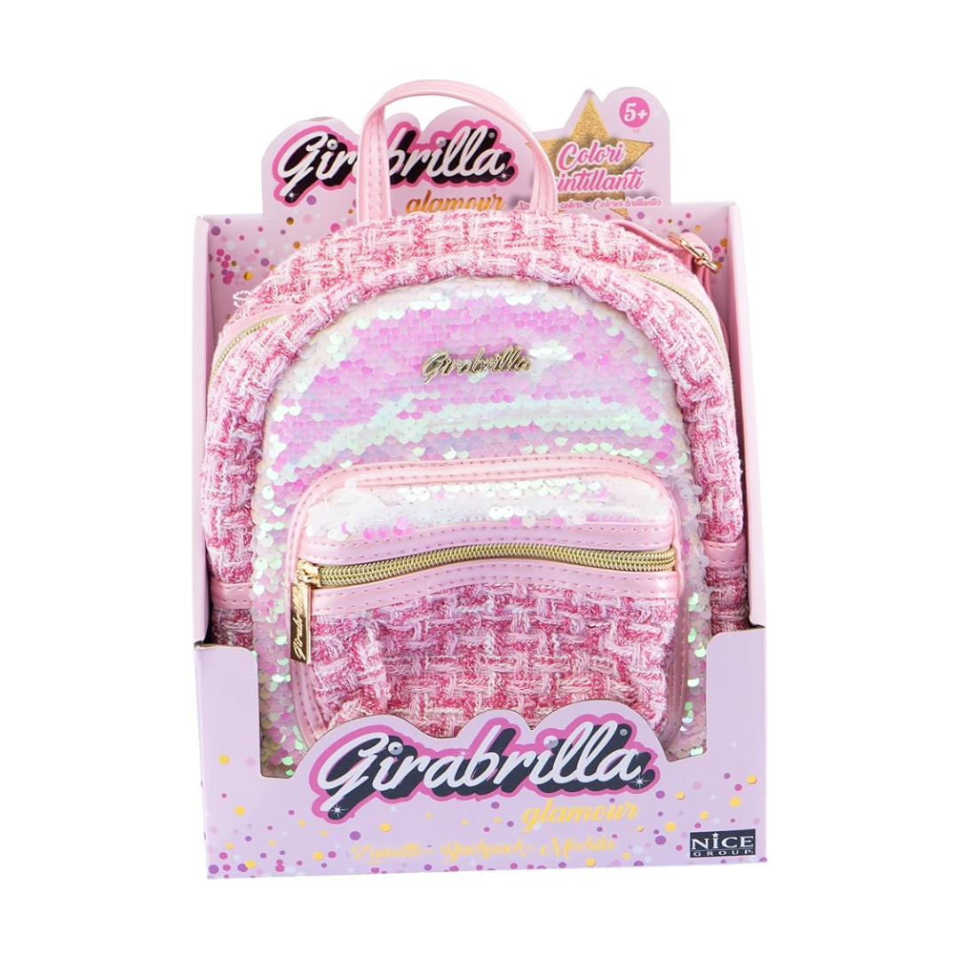 GIRABRILLA Tweed Backpack Pink