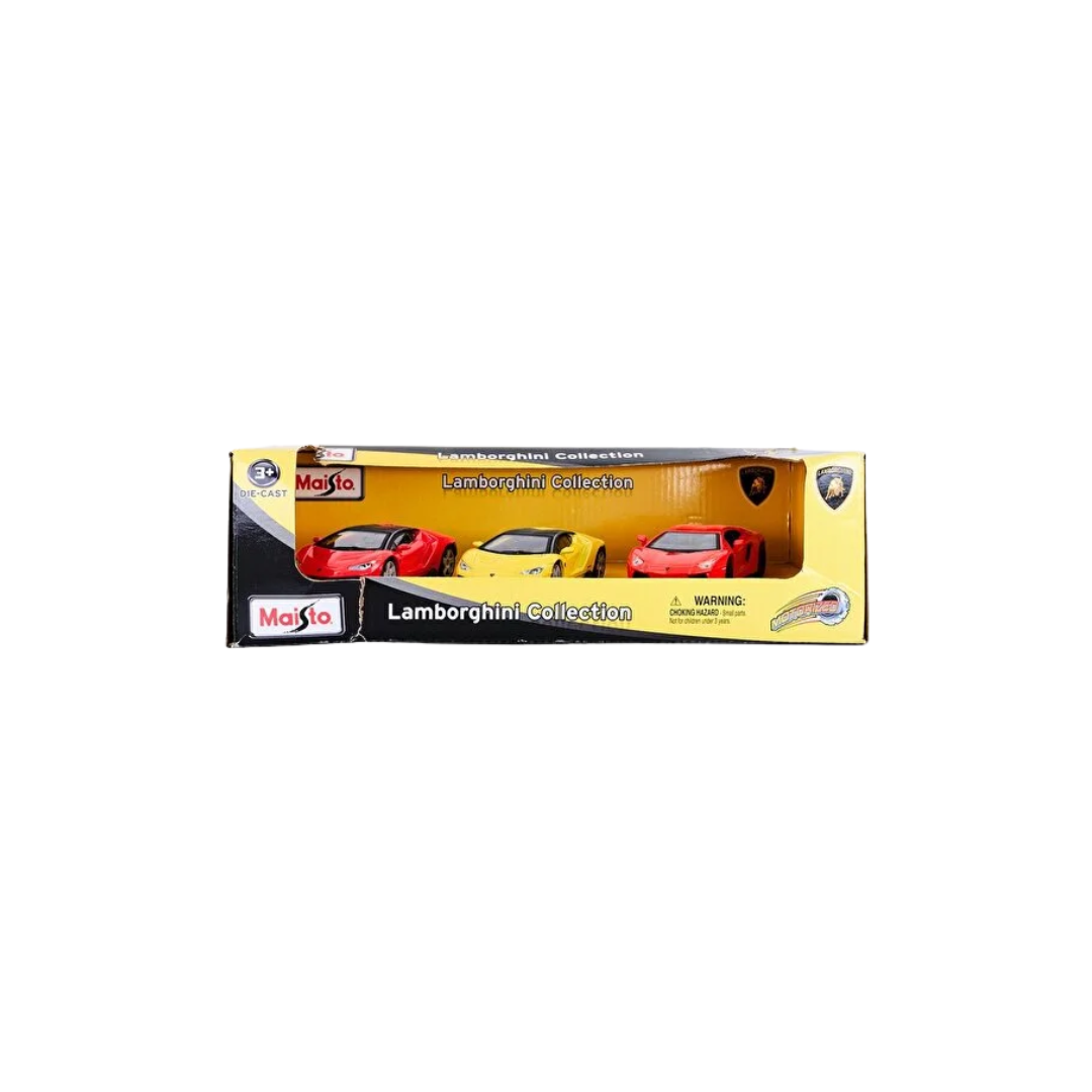 Maisto 4.5" FM Lamborghini 3-Pack Die Cast Power Racer Pullback