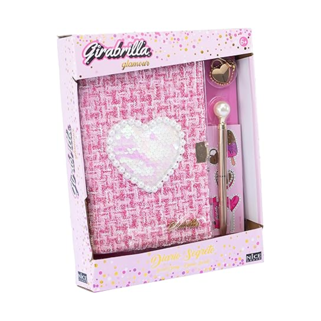 GIRABRILLA Tweed Notebook Pink