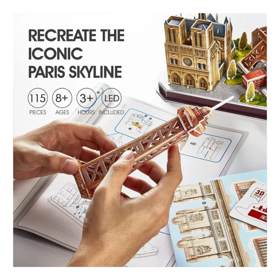 3D Puzzle LED Cityline Paris 115pcs B/O