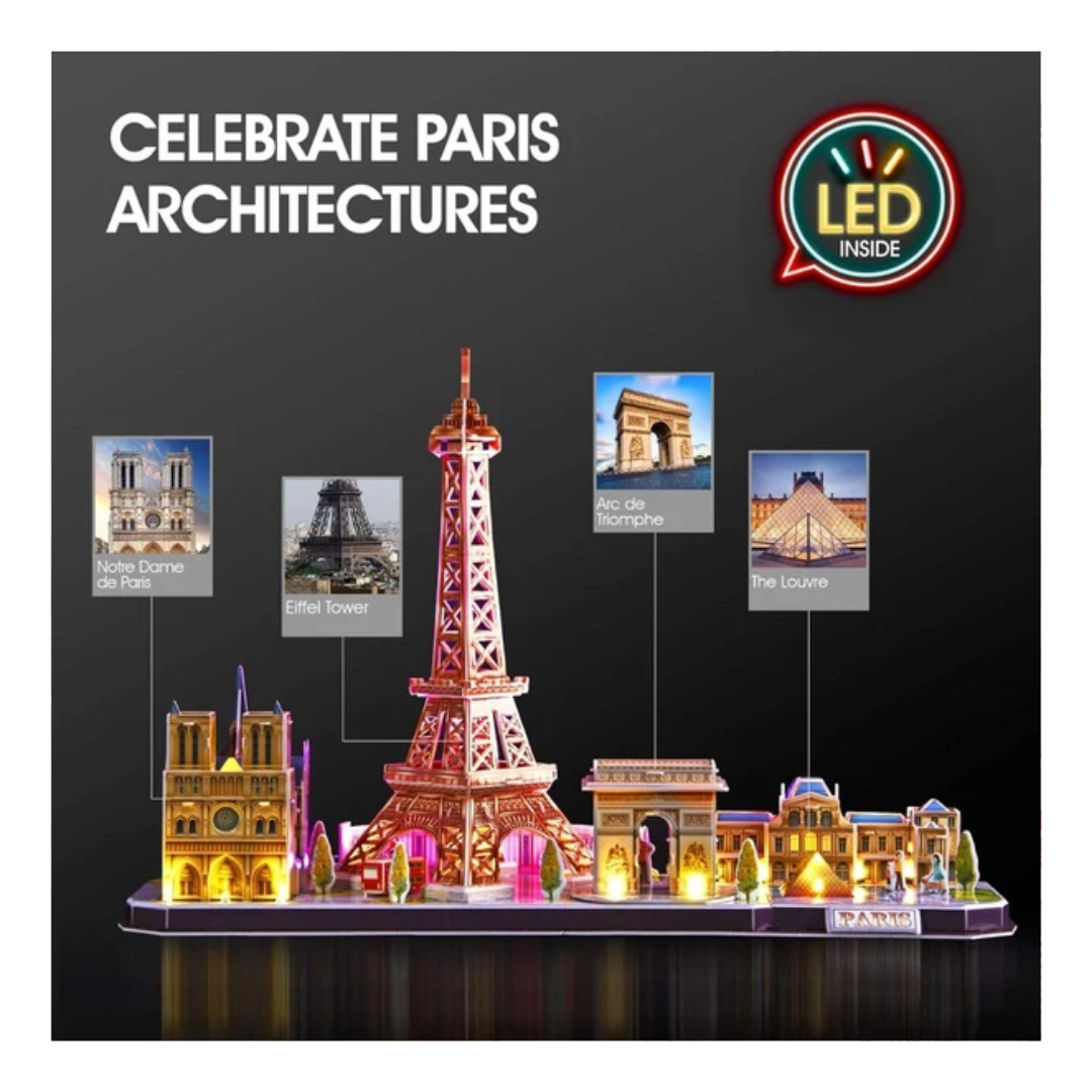 3D Puzzle LED Cityline Paris 115pcs B/O