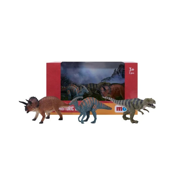 Mojo 3pc Dinosaur Toy Set - Realistic Prehistoric Animal Figures for Kids, Educational Jurassic World Play Set, Collectible Dinosaur Figurines for Boys and Girls