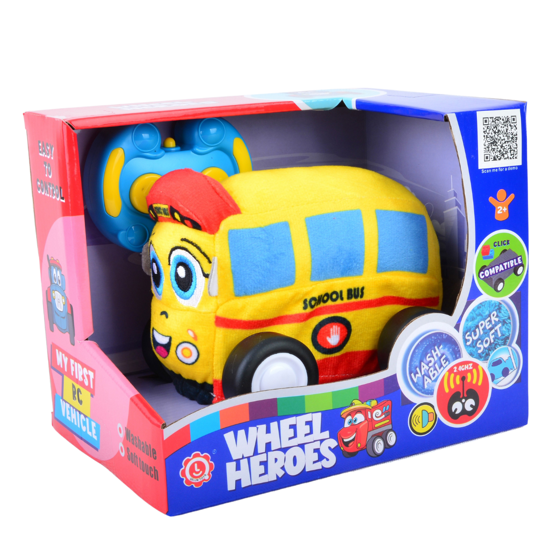 School Bus Plush Car for Kids 2.4G R/C