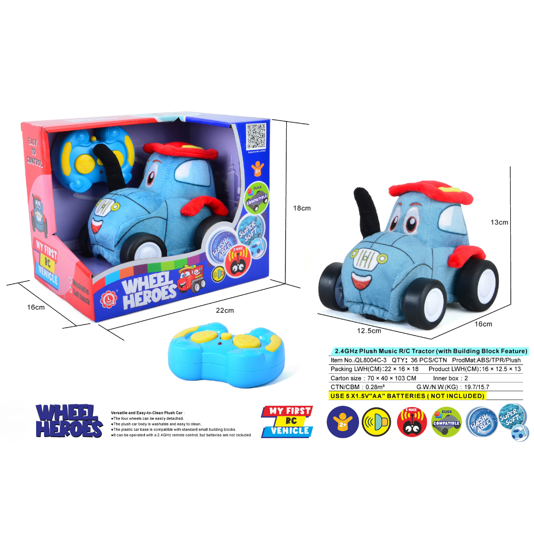 Farm Truck Plush Car for Kids 2.4G R/C