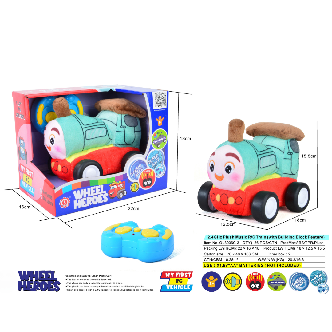 Train Plush Car for Kids 2.4G R/C