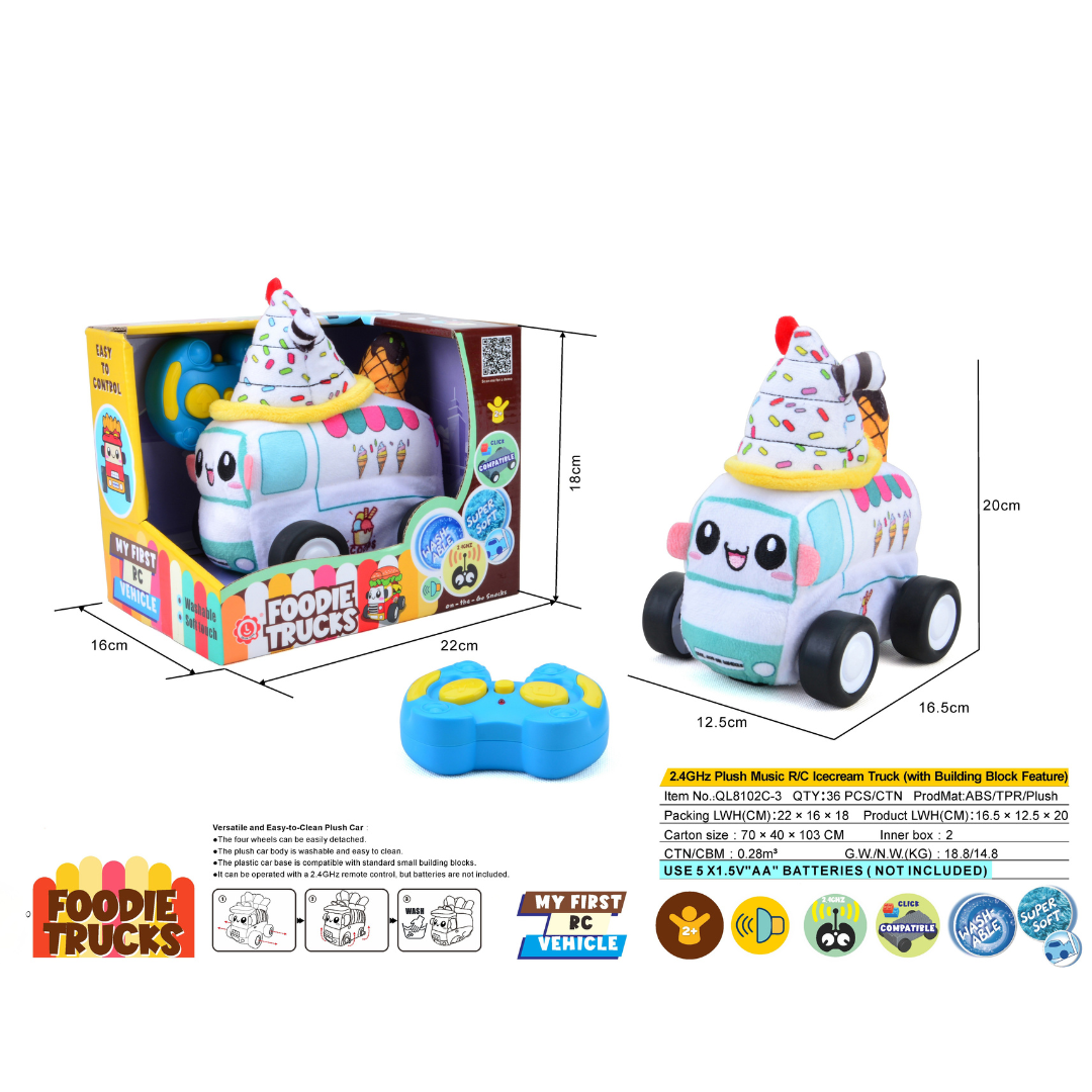 Ice Cream Plush Car for Kids 2.4G R/C