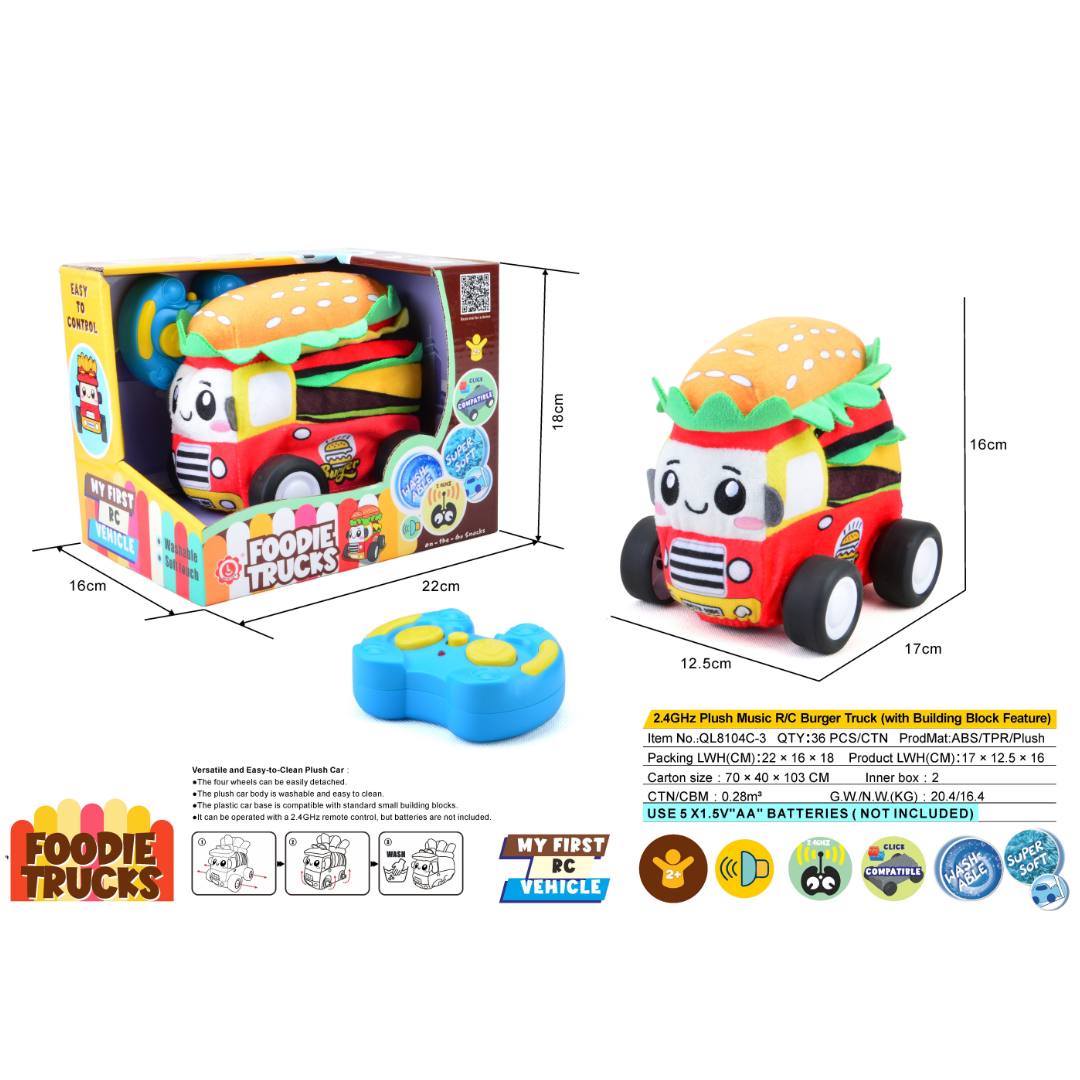 Burger Plush Car for Kids 2.4G R/C