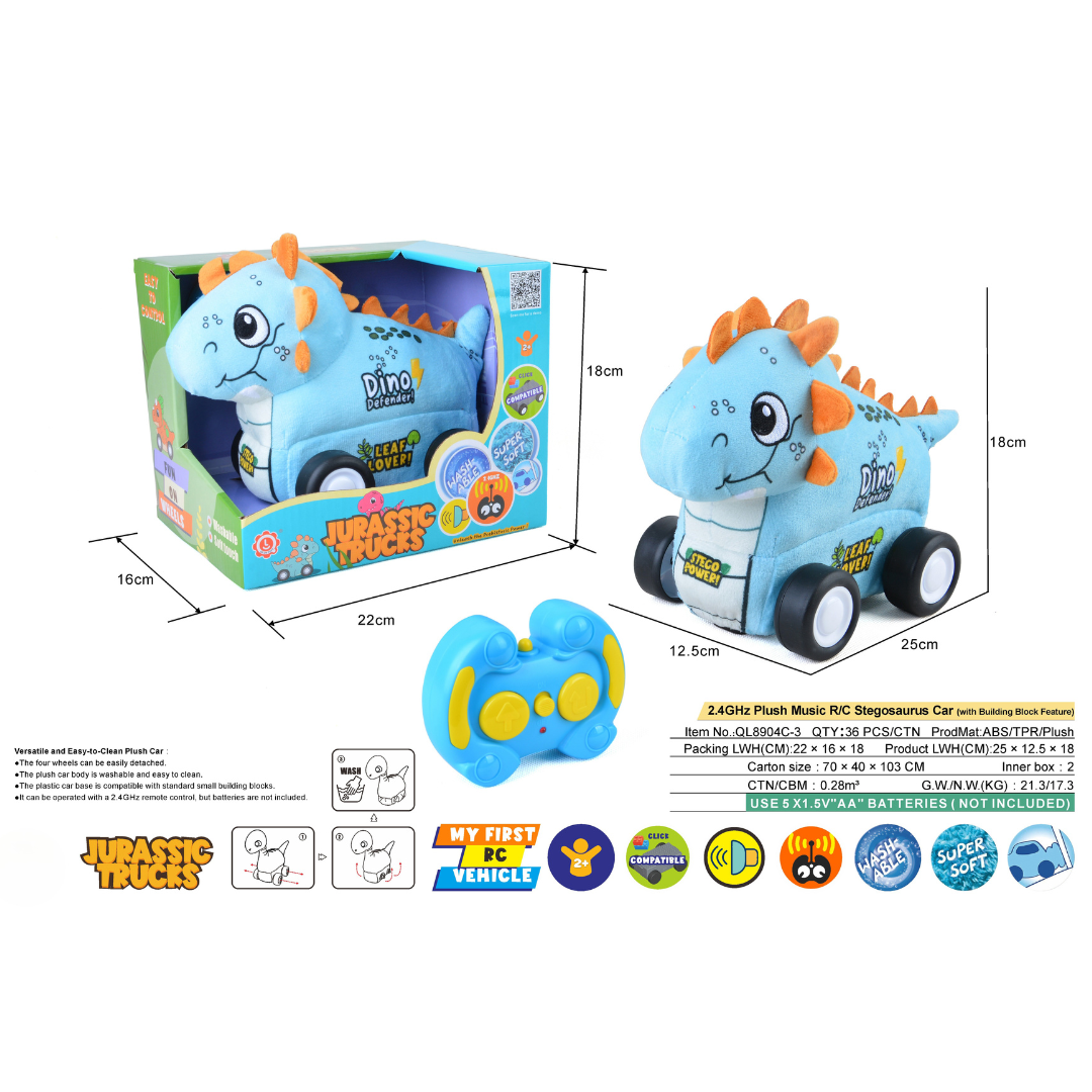 Stegosaurus Plush Car for Kids 2.4G R/C