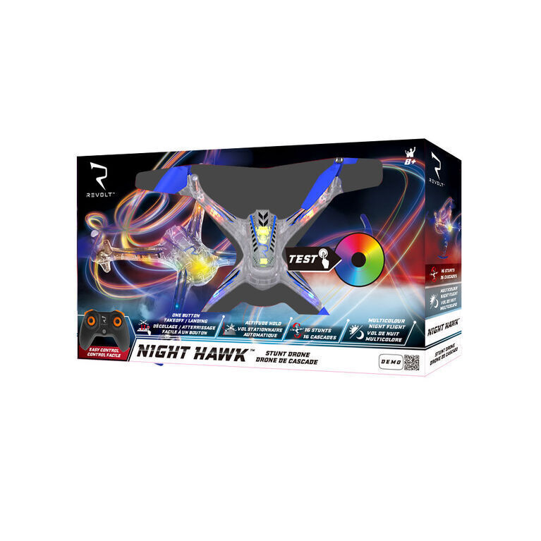 4-Channel Auto Hover RC Stunt Drone – Blue/Orange