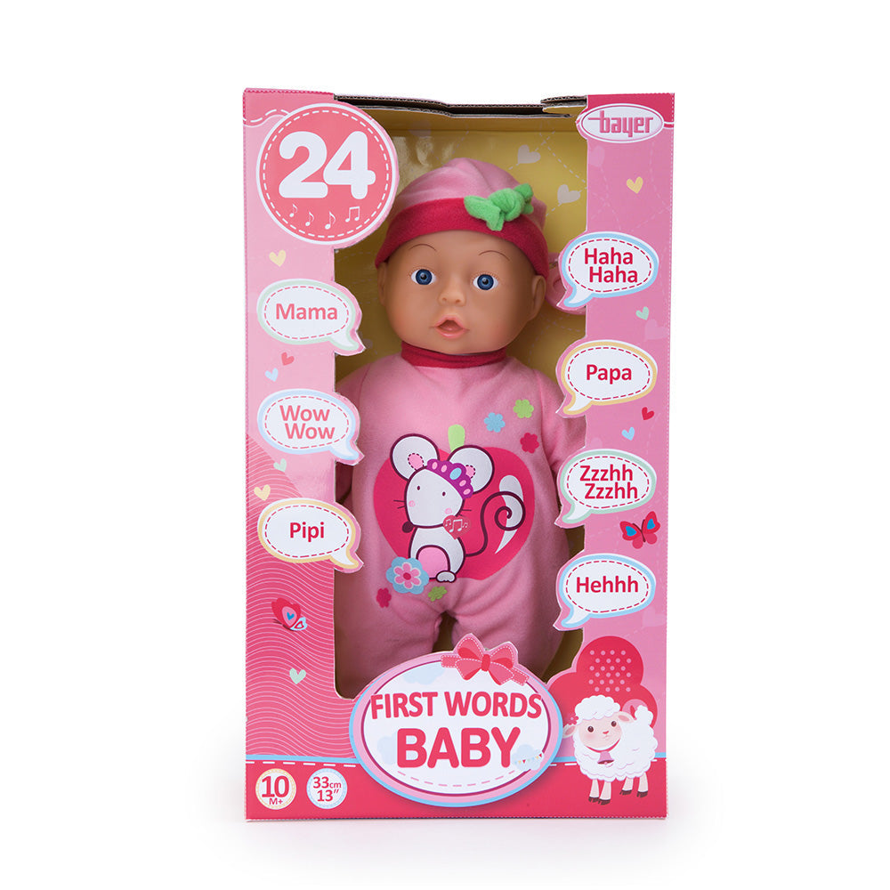 Bayer First Words Baby with 24 Baby Sounds 33Cm