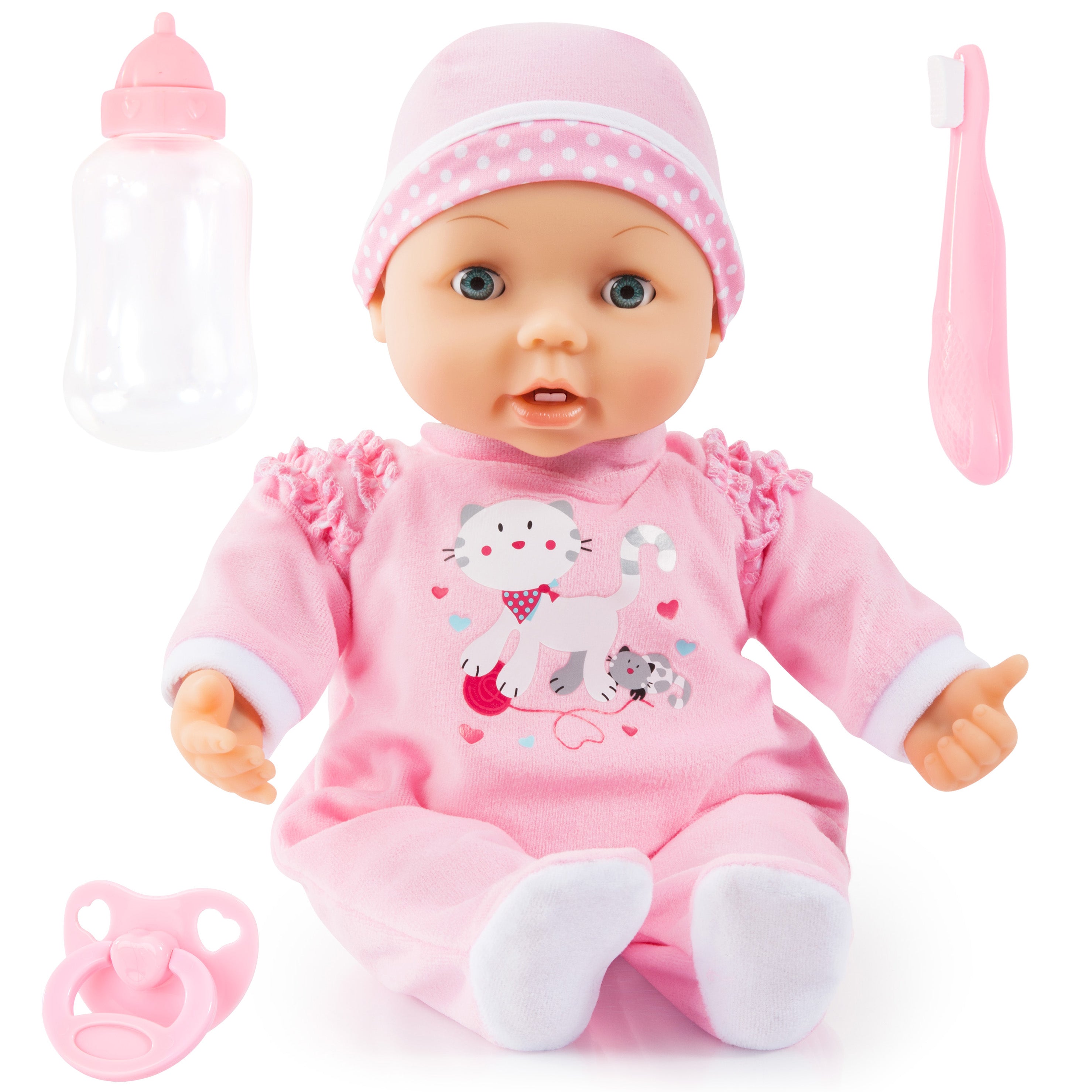 Bayer Magic Teeth Baby 38cm Soft Body Doll with Functions and Accessories for Kids ages 3+