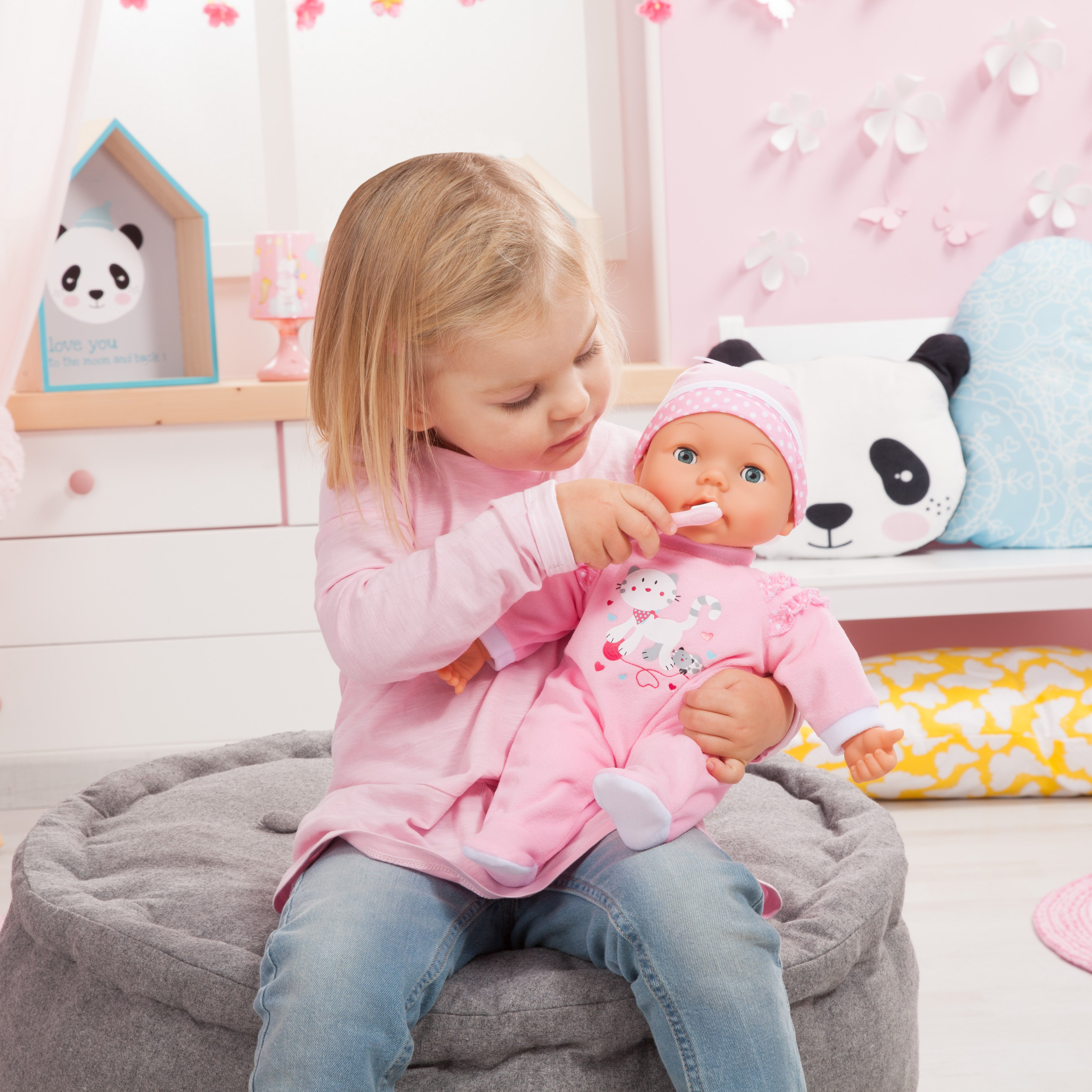 Bayer Magic Teeth Baby 38cm Soft Body Doll with Functions and Accessories for Kids ages 3+