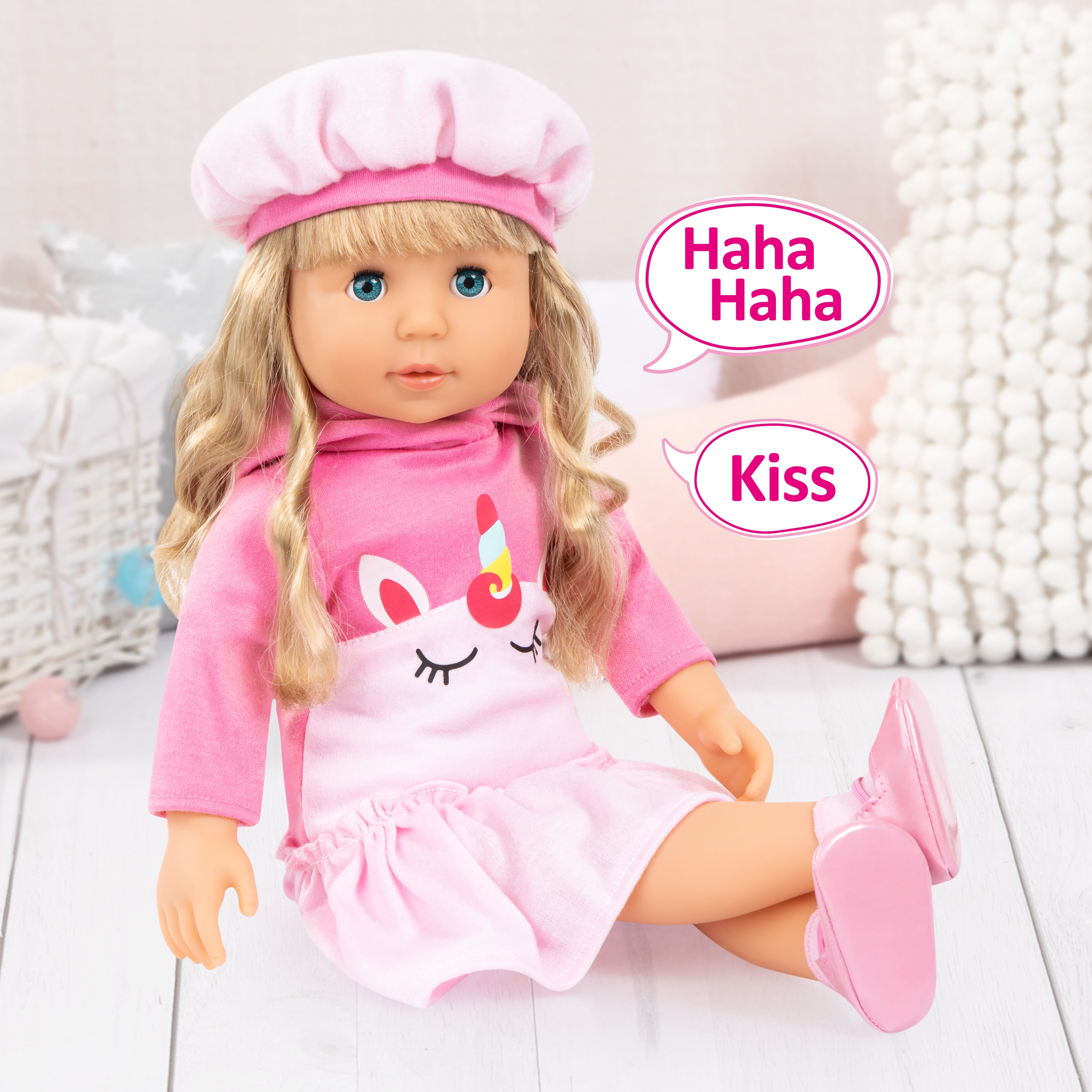Bayer Charlene Doll Unicrn w/laugh & Kiss Sounds