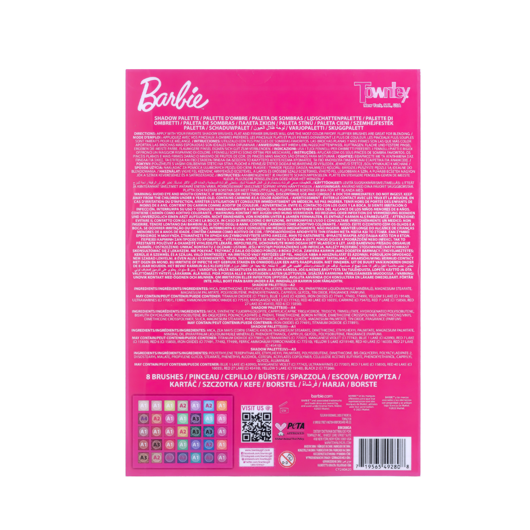 Barbie 35-Well Eye Shadow Palette with Applicator Brushes