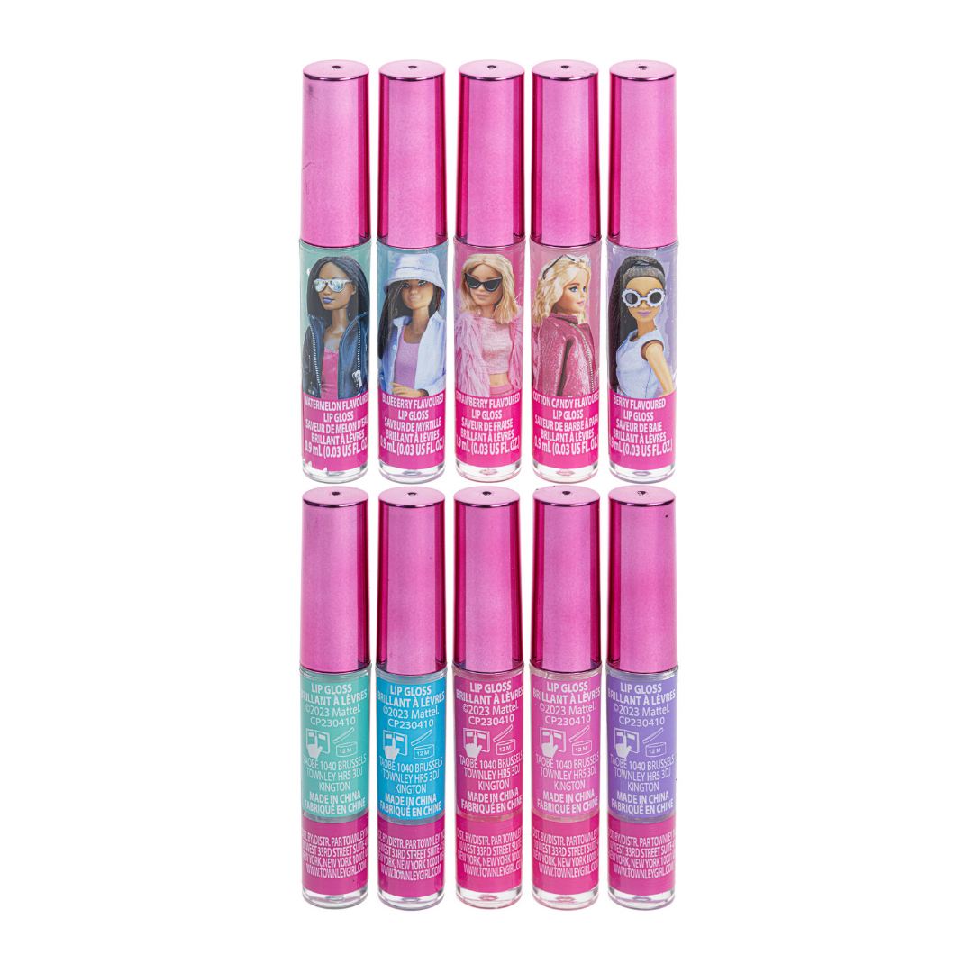 Barbie 5 Pk Plant-Based Lip Gloss Wands Set