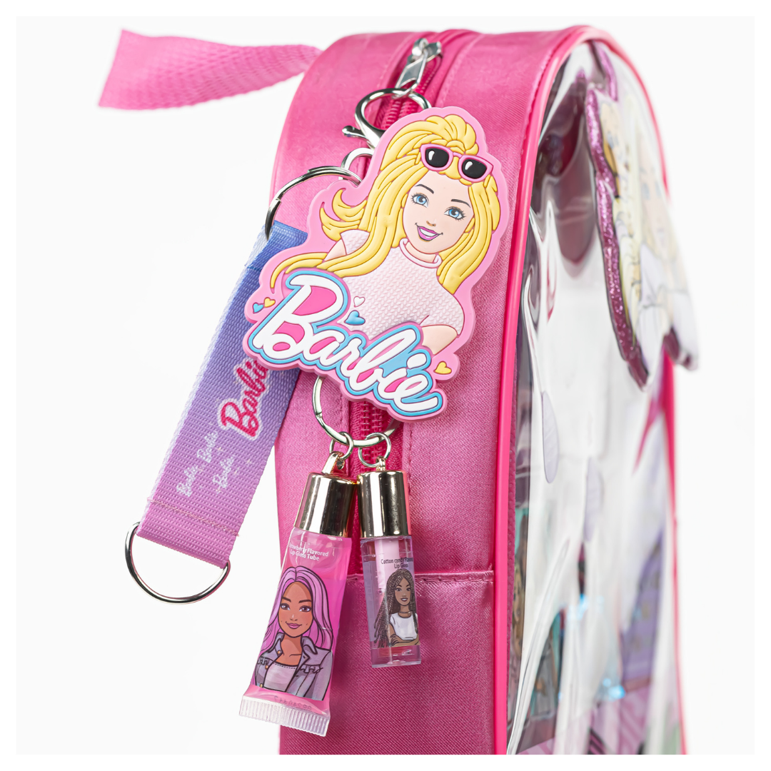 Barbie Plant-Based Lip Gloss Set with Keychain