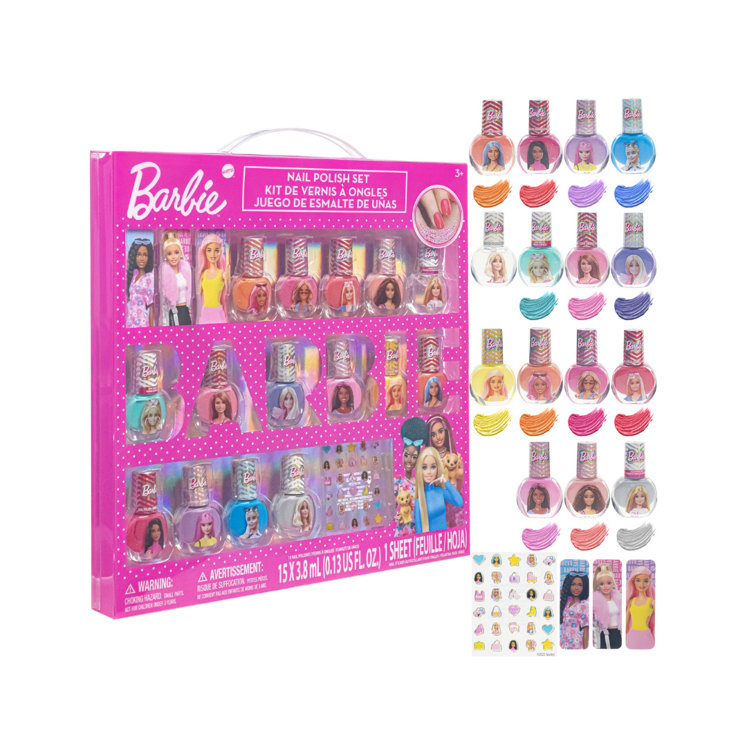 Barbie 18 Pk Nail Polish Set with Files & Nail Stickers