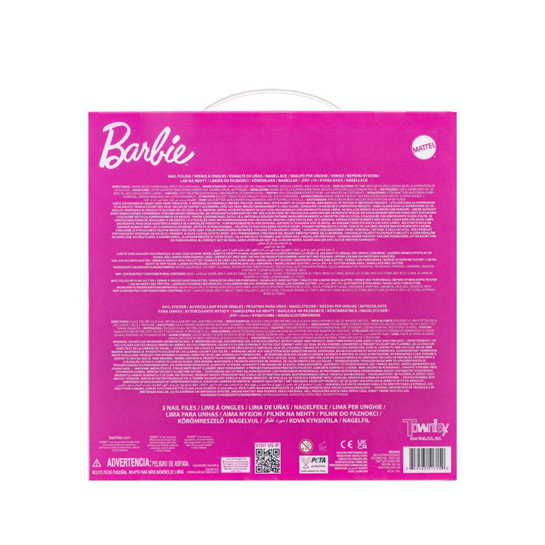 Barbie 18 Pk Nail Polish Set with Files & Nail Stickers