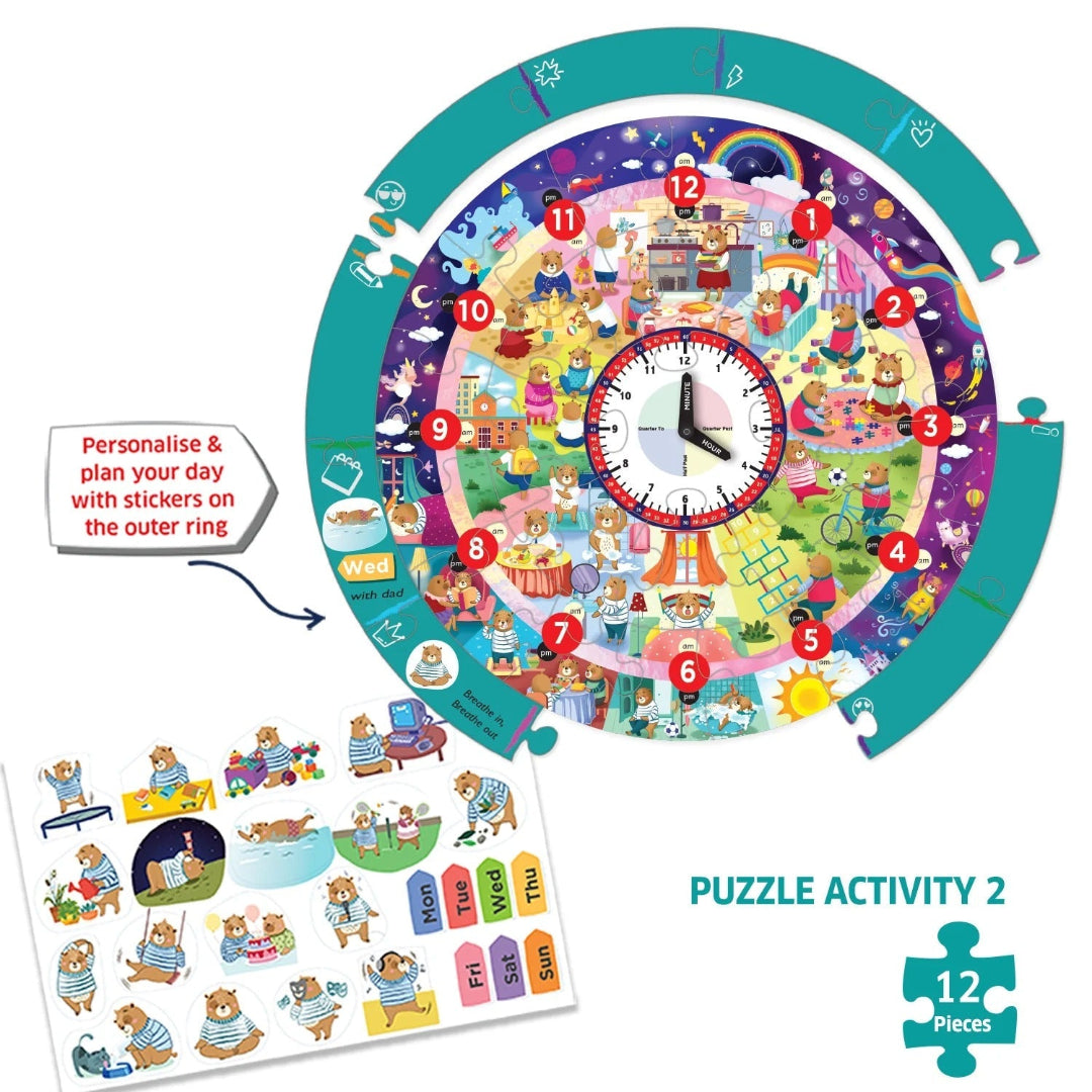 C&C Busy Bear's Day-Tell the Time Puzzle