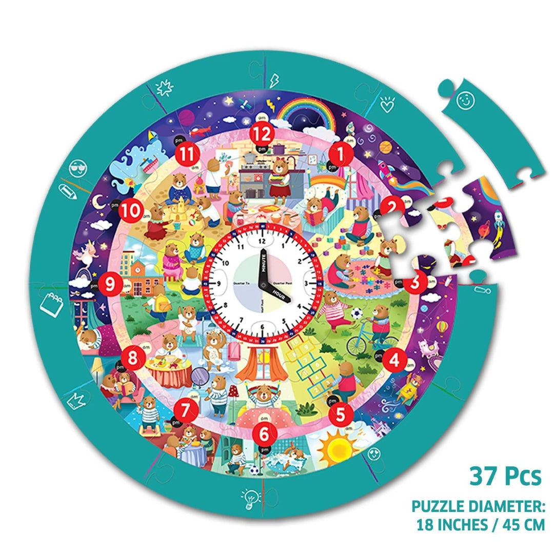 C&C Busy Bear's Day-Tell the Time Puzzle