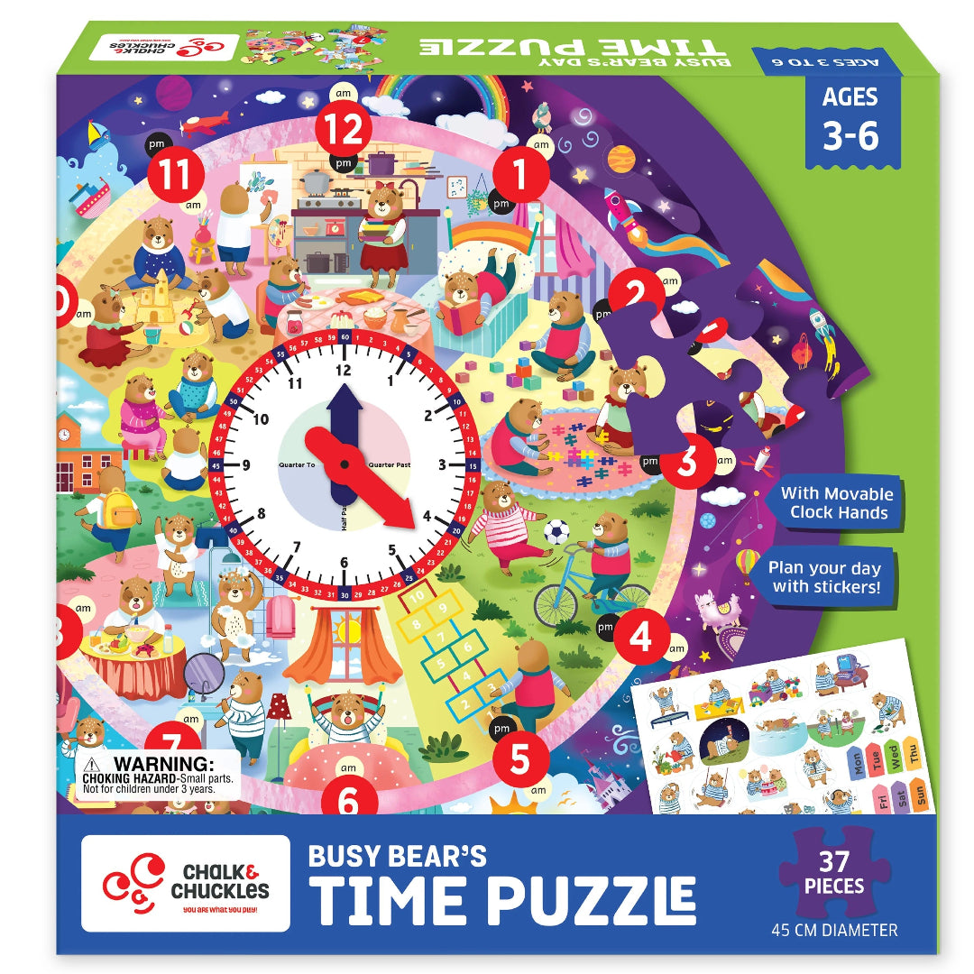C&C Busy Bear's Day-Tell the Time Puzzle