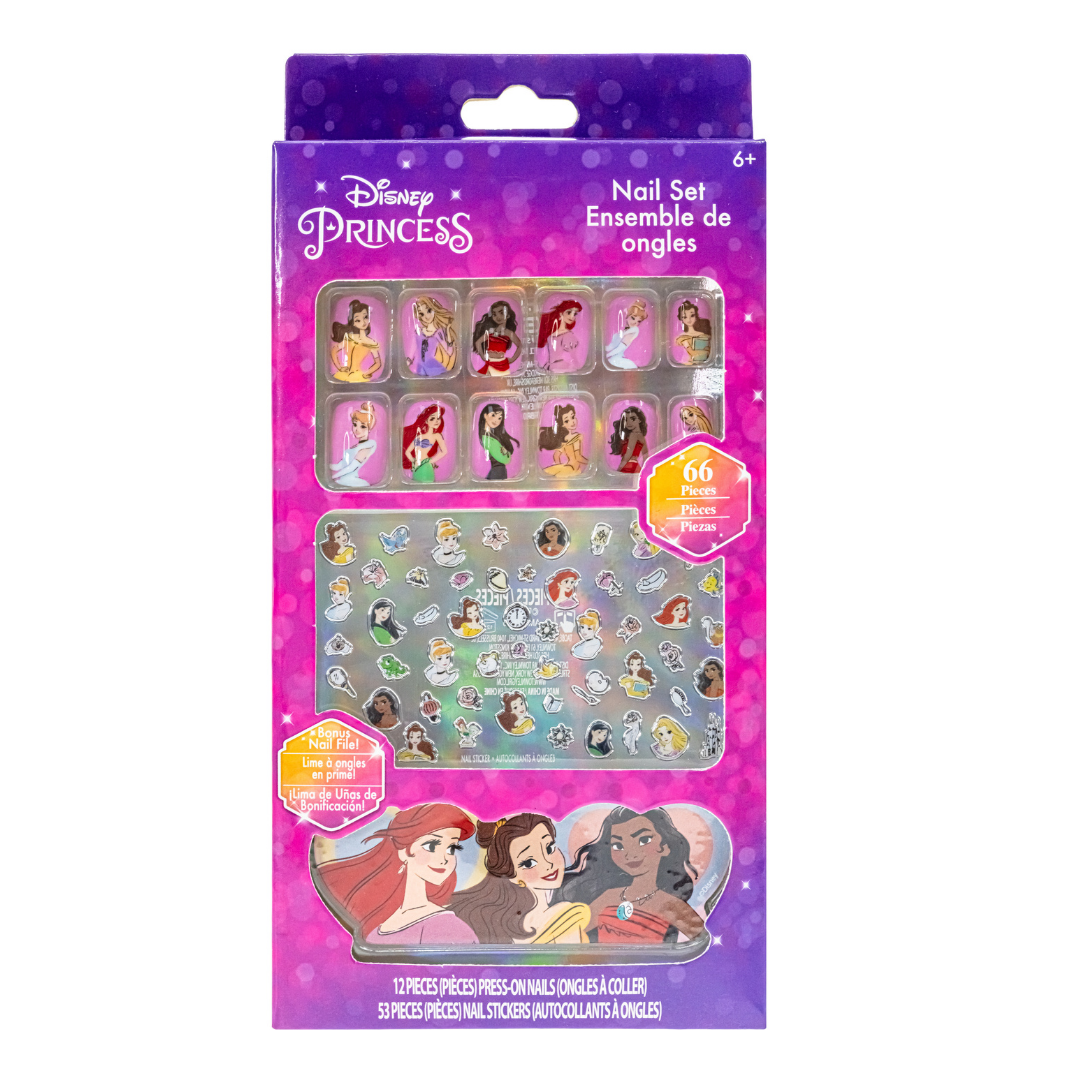 Disney Princess 66 Pc Nail Art Press On Nails Set