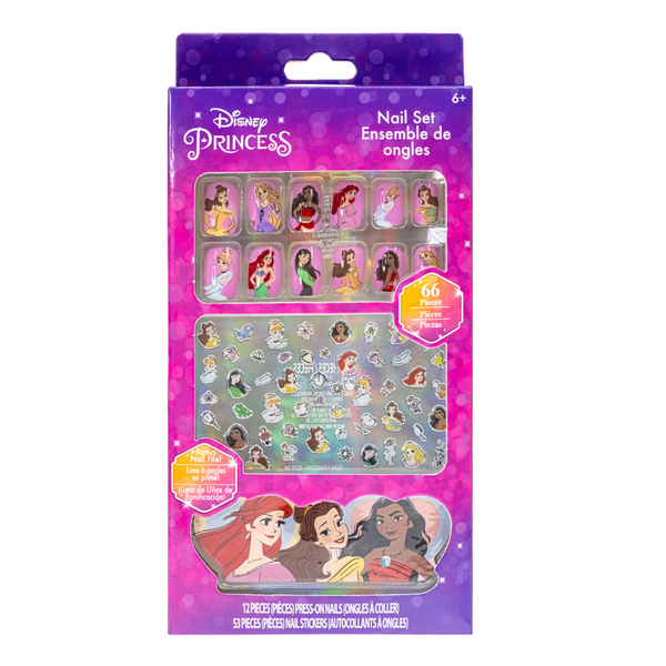 Disney Princess 66 Pc Nail Art Press On Nails Set