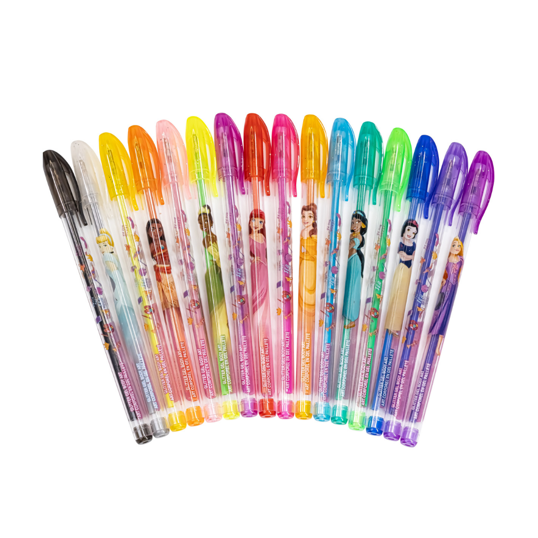 Princess 16 Pk Glitter Body Art Pen Set