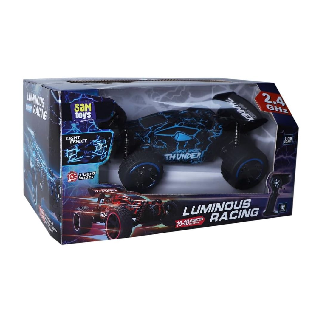 SAM Toys Luminous 1:18 Racing Car with 3 Light Modes 2.4GHz - Blue