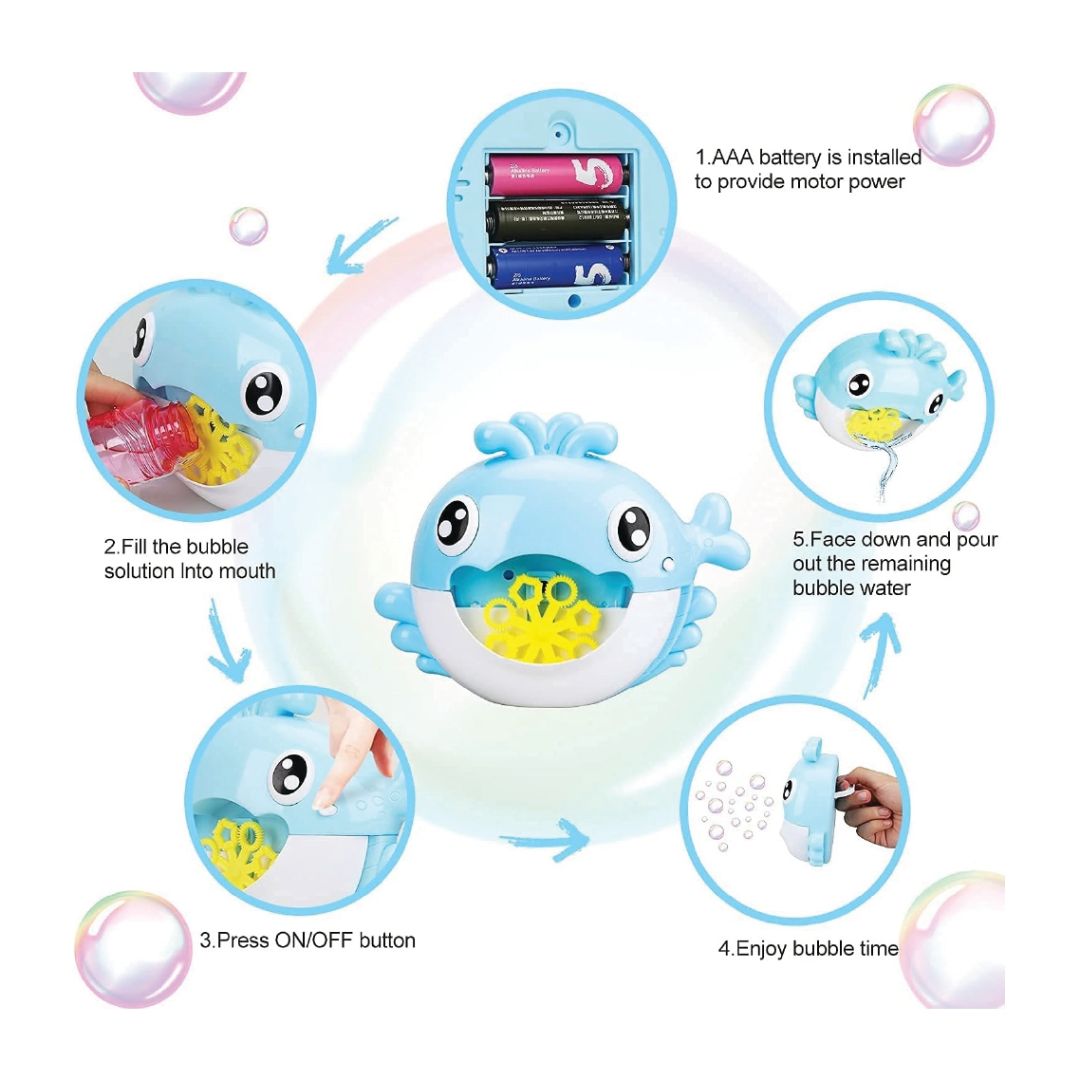B/O Whale Bubble Machine With Light & Sounds