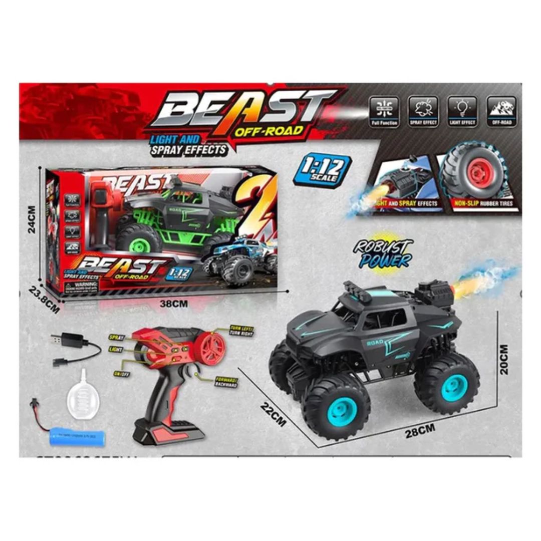 SSQUARE Beast Monster Truck 1:12 2.4GHz RC with Smoke