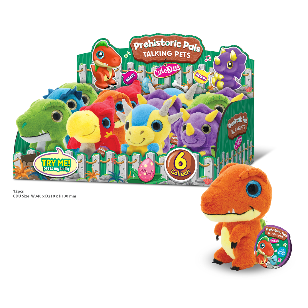 Roaring Pals 12cm Plush Dinosaurs with Sounds