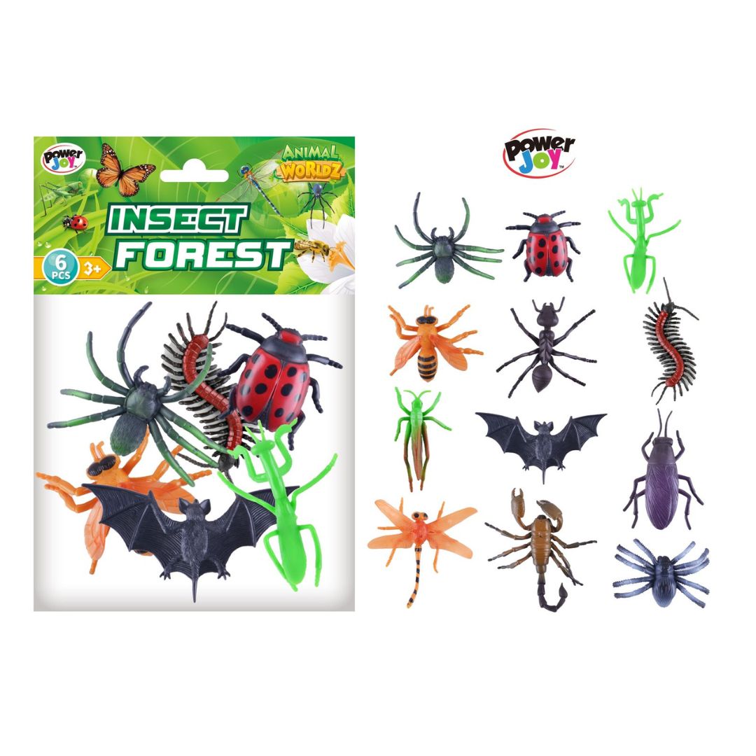 P.Joy Animal Worldz Insects 4" 6pcs