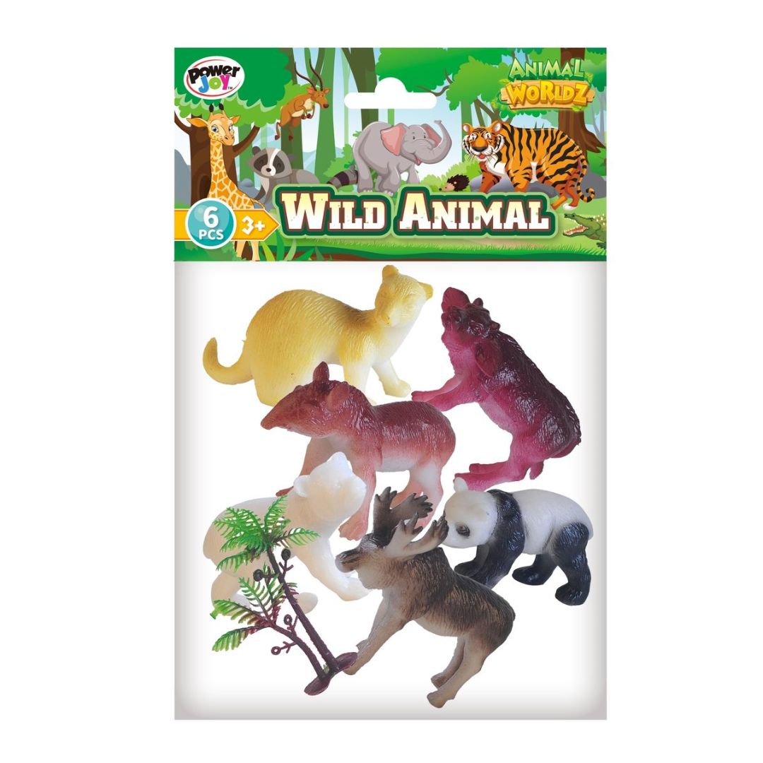 P.Joy Animal Worldz Safari Animals 4" 6pcs