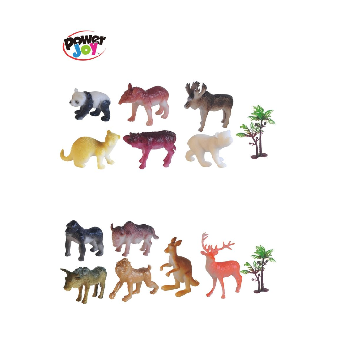 P.Joy Animal Worldz Safari Animals 4" 6pcs