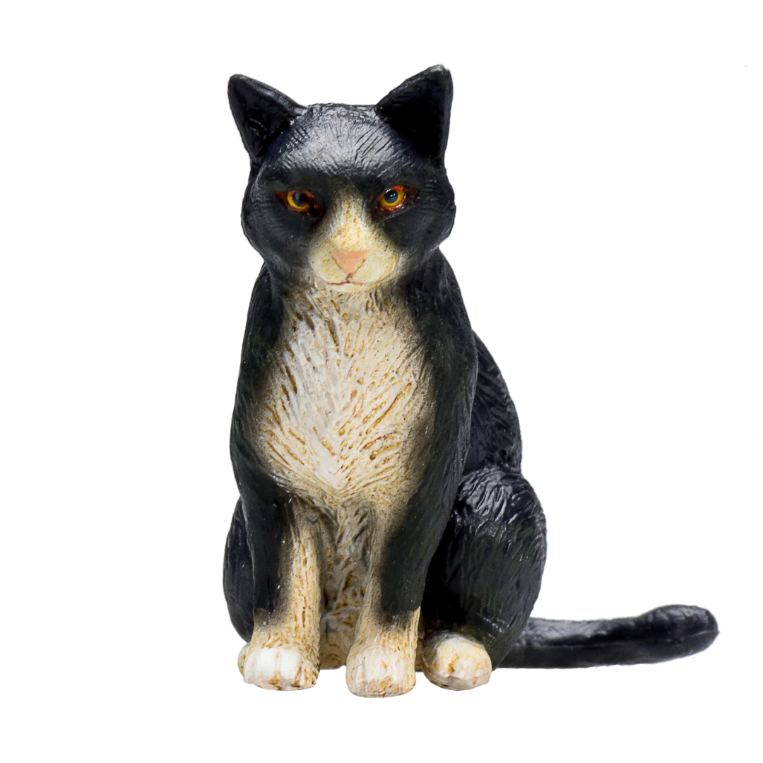 Mojo Cat Sitting Black and White-S