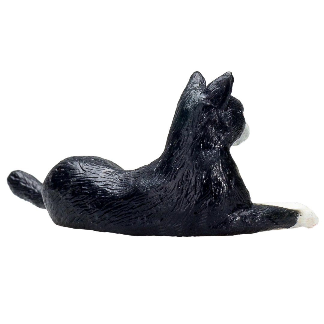 Mojo Cat Lying Black and White-S