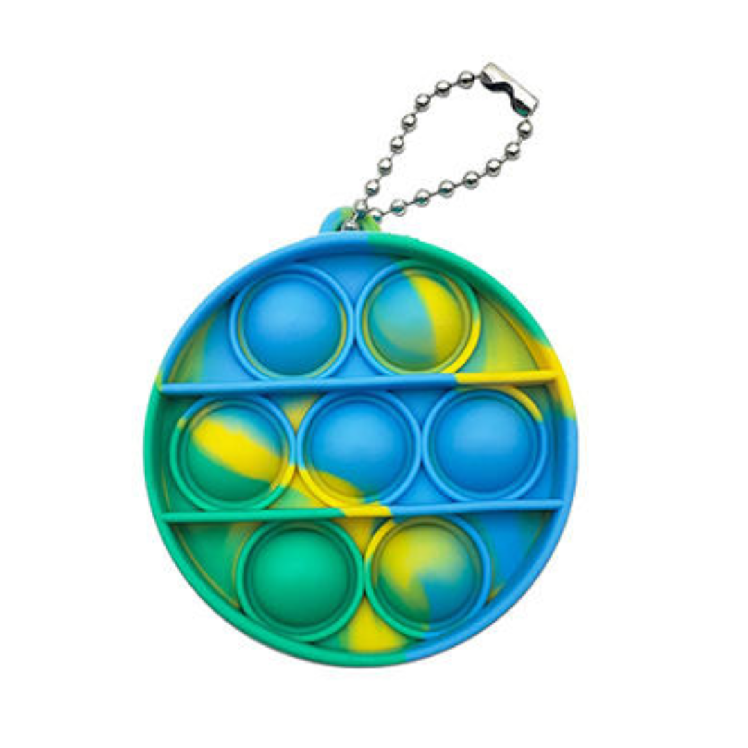Round Fidget Popper Keychain - Camouflage