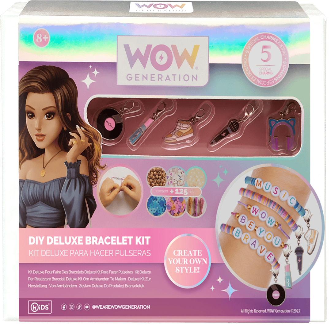 DELUXE DIY KIT WITH 5 METAL CHARMS BRACELETS WOW GENERATION (4x1)