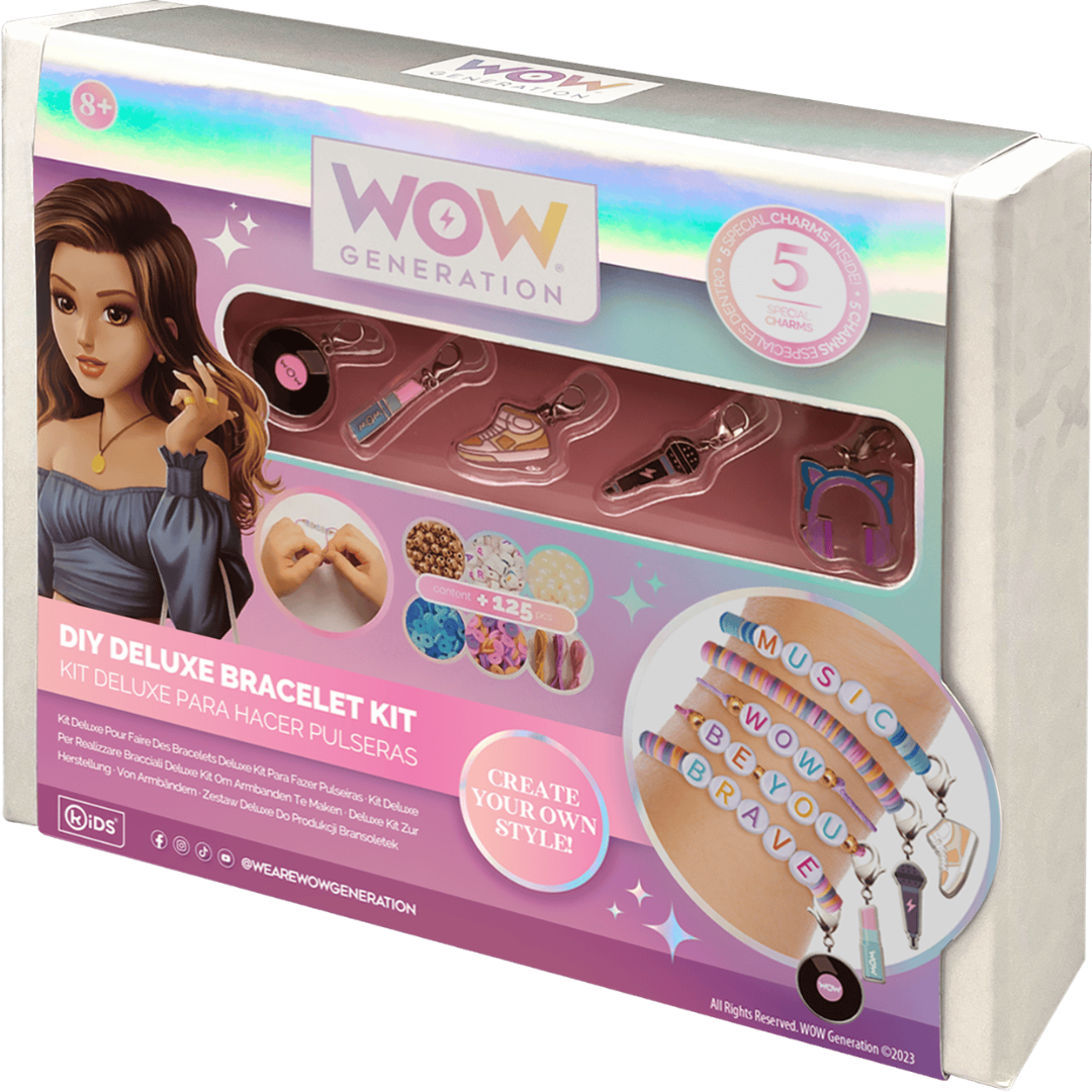 DELUXE DIY KIT WITH 5 METAL CHARMS BRACELETS WOW GENERATION (4x1)