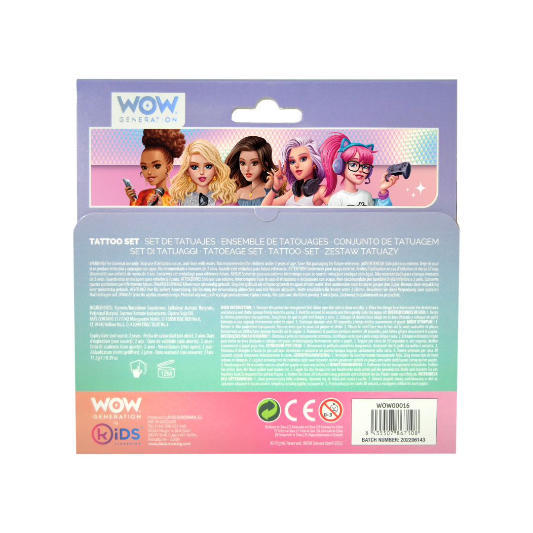 Tattoo Set – 50 Colour & B/W Tattoos WOW Generation