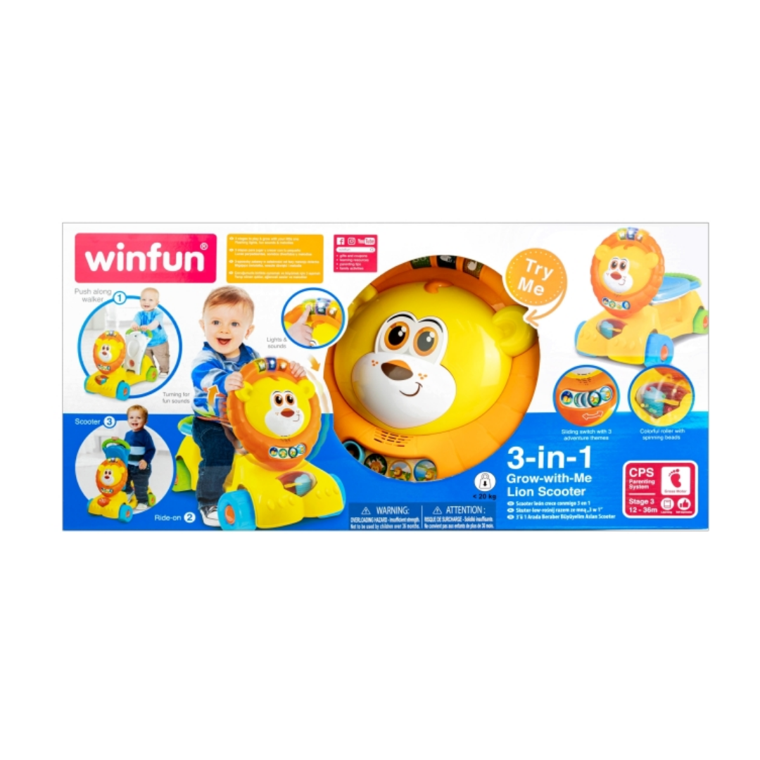 3-in-1 Grow-with-Me Lion Scooter