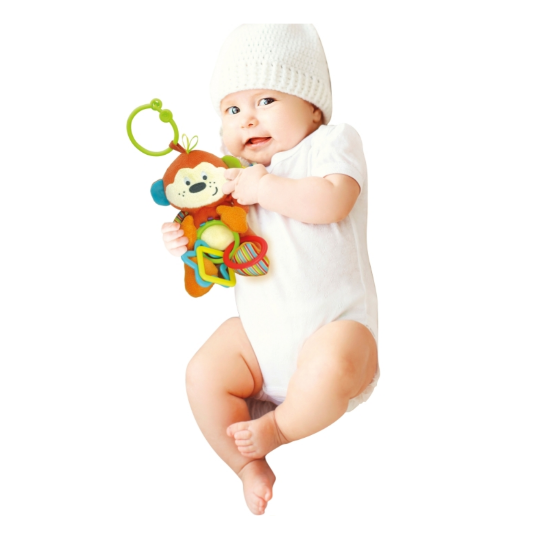 Cheeky Chimp Rattle with Rings