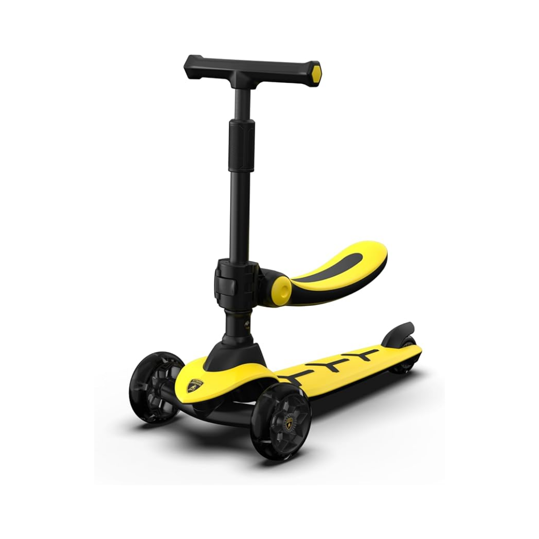 Lamborghini 3-Wheel Kids Scooter with Adjustable Height - Yellow