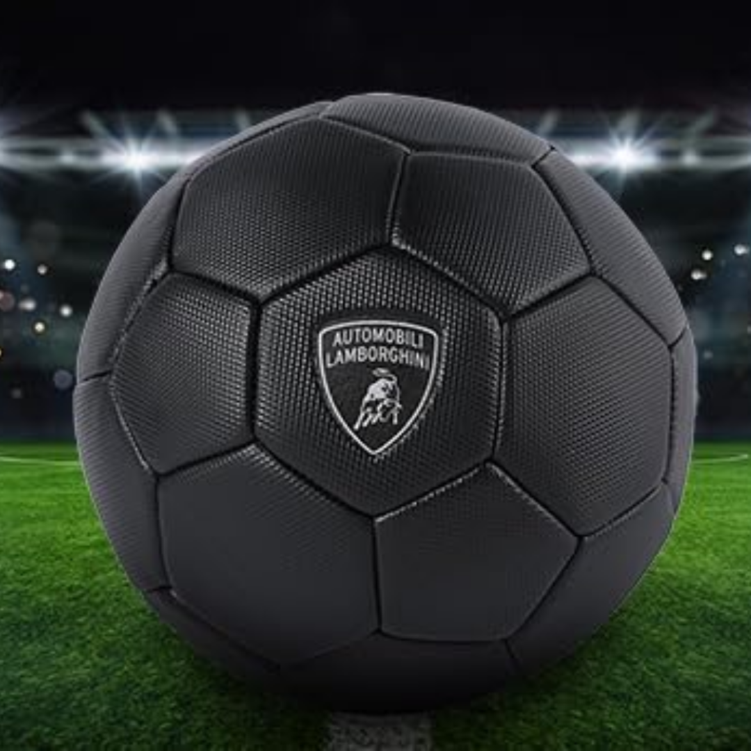 Lamborghini Size 5 Machine Stitched PVC Soccer Ball - Black