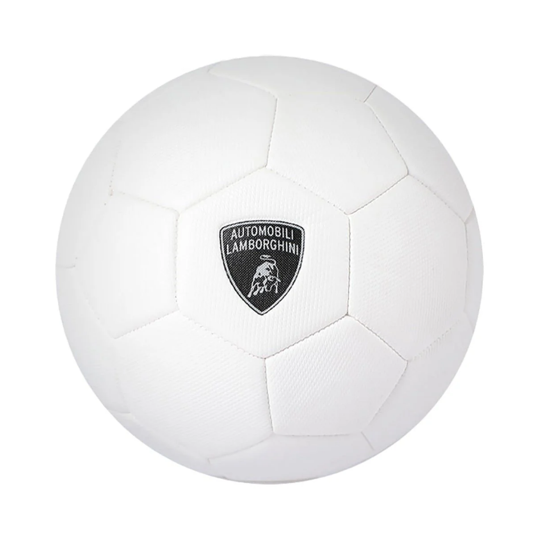 Lamborghini Size 5 Machine Stitched PVC Soccer Ball - White