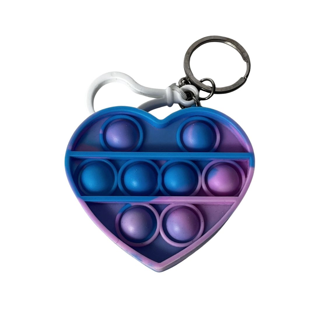 Heart Fidget Popper Keychain - Camouflage