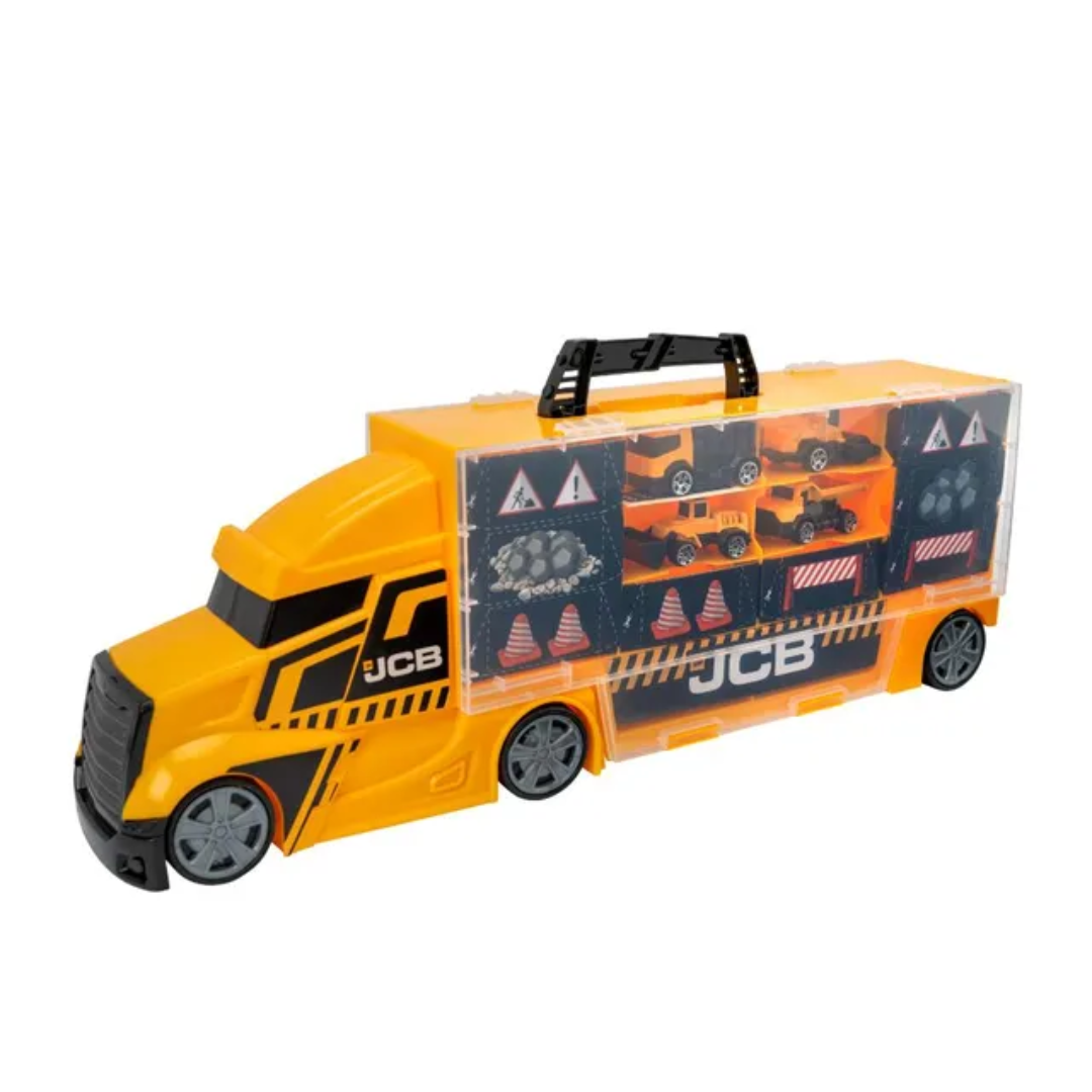 TZ JCB Medium Construction Transporter With 4 X Die-Cast Trucks