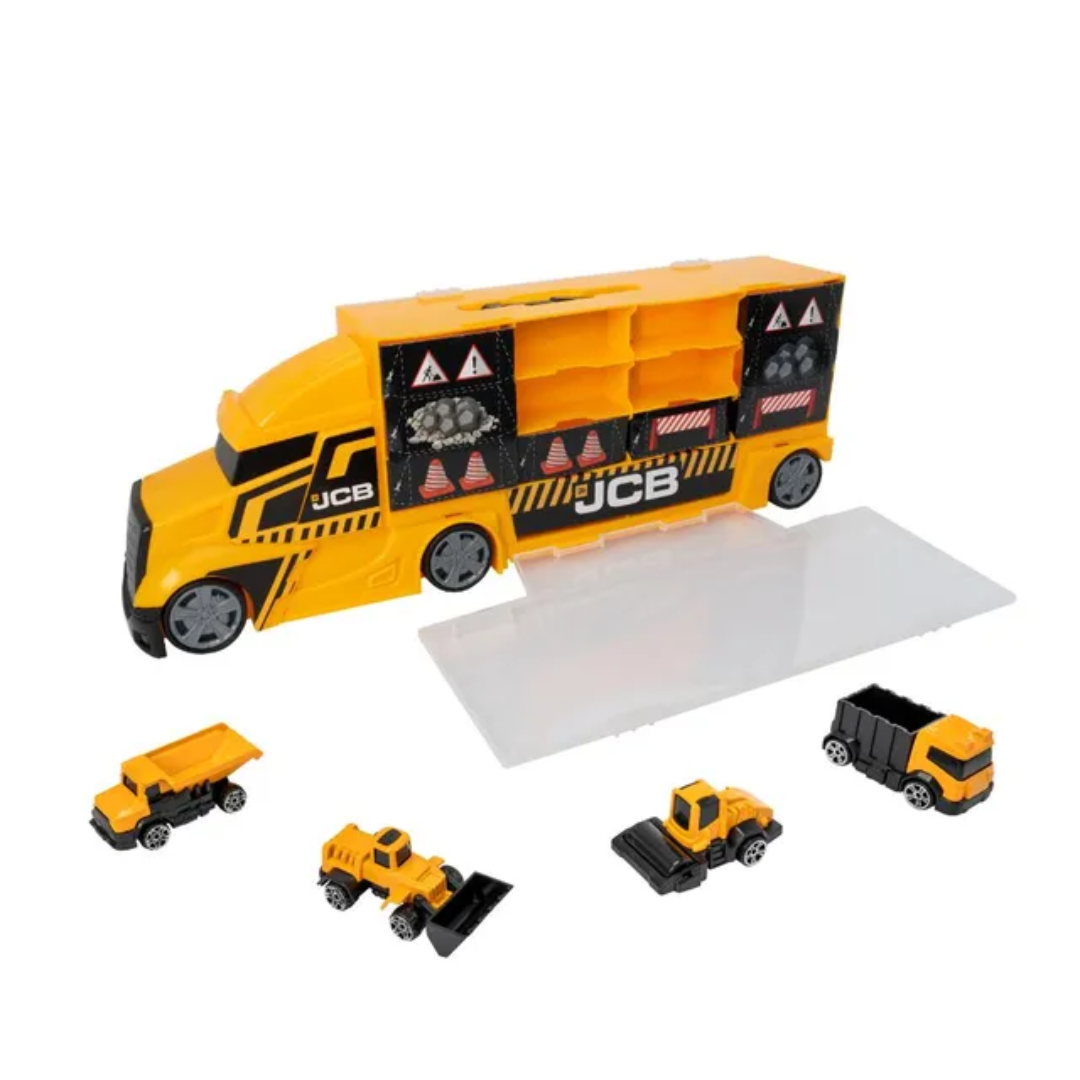 TZ JCB Medium Construction Transporter With 4 X Die-Cast Trucks